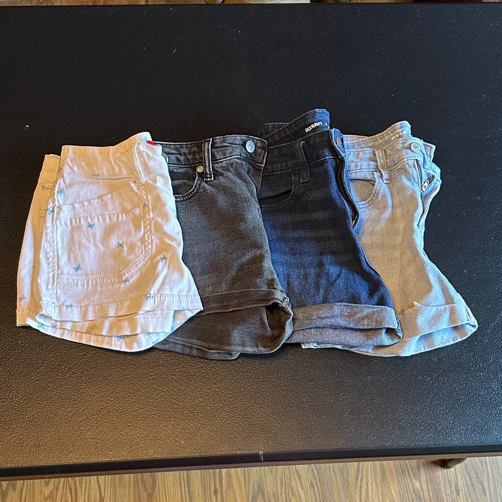 Women's Shorts Set of 4 size 0- Cream, Black, Blue, Gray